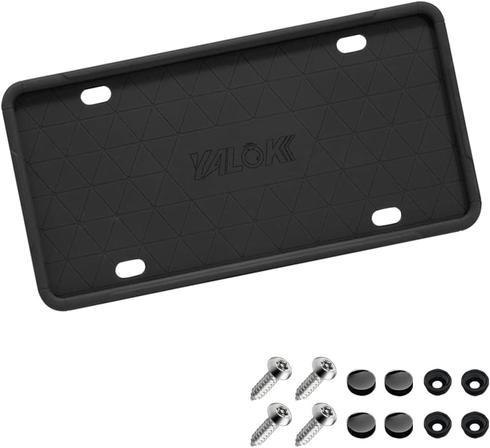 Silicone License Plate Frame with Drainage Holes, Universal Rust-Proof Bracket H