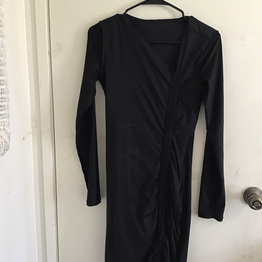 Rachel Parcell Asymetric Shirted Jersey Mini Dress Sz M  Jersey Black NWT #2