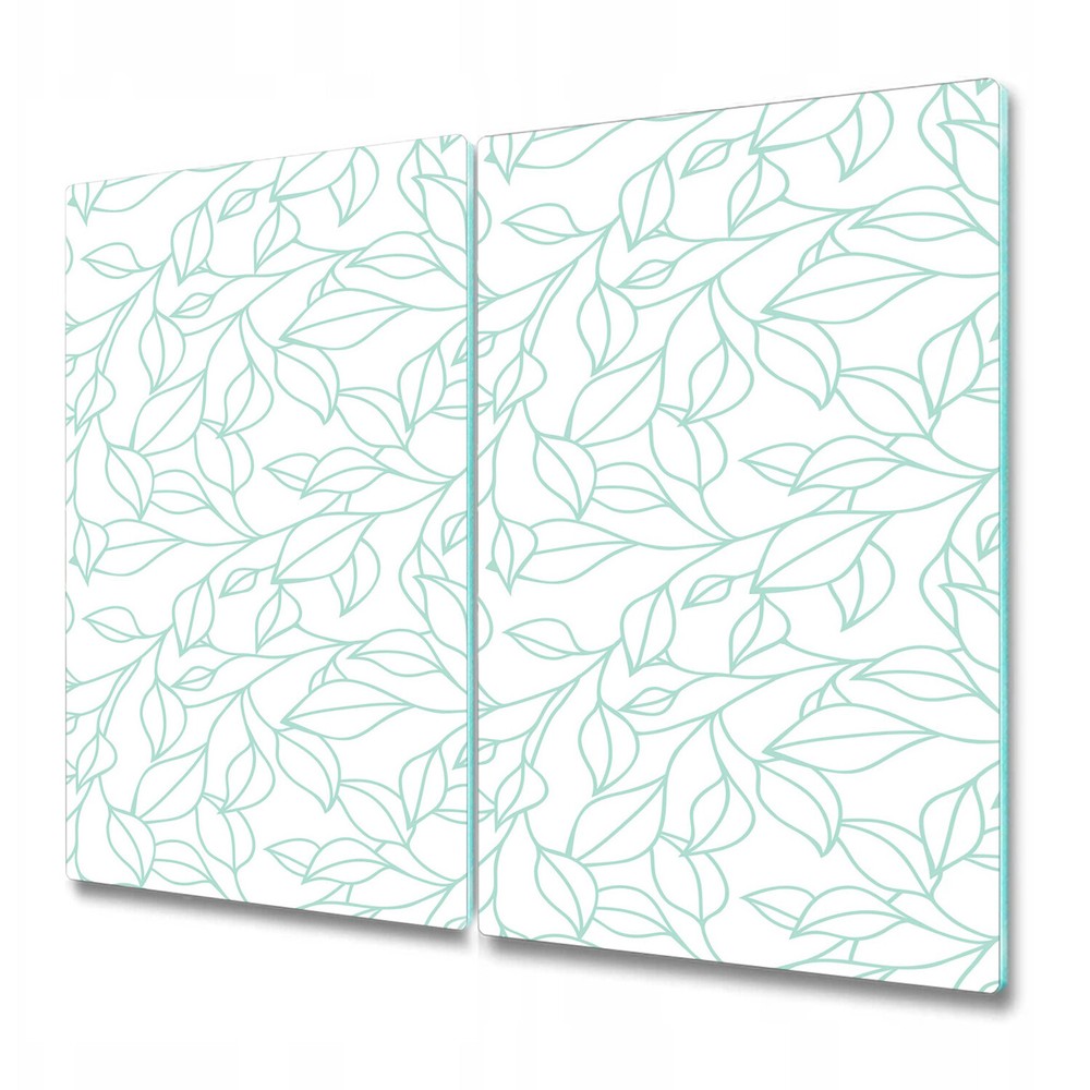 Glass Chopping Cutting Board Outlined Leaf Line art leaves Art. 2x30x52