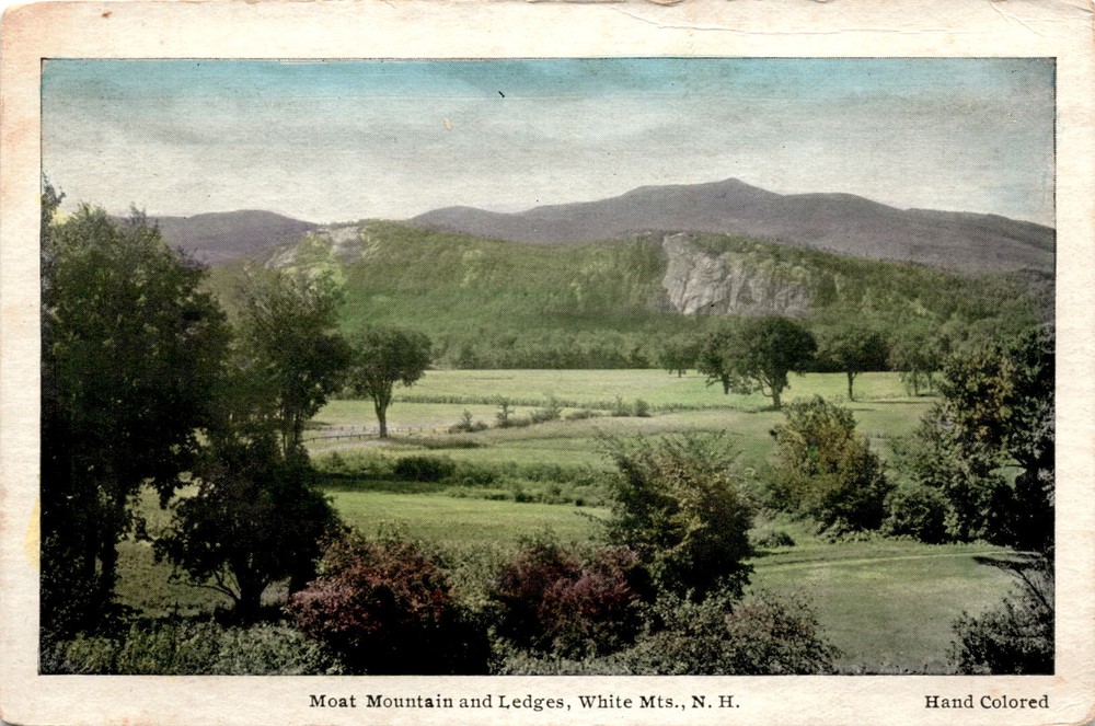 Moat Mountain, Ledges, White Mountains, N. H., Hand Colored, FRANK Postcard