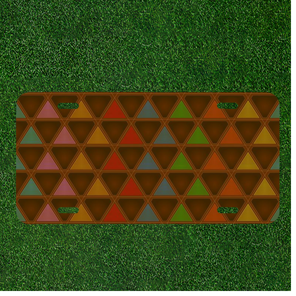 Customize Your Ride with a Personalized Car License Plate Featuring a Vibrant Colorful Triangle Design
