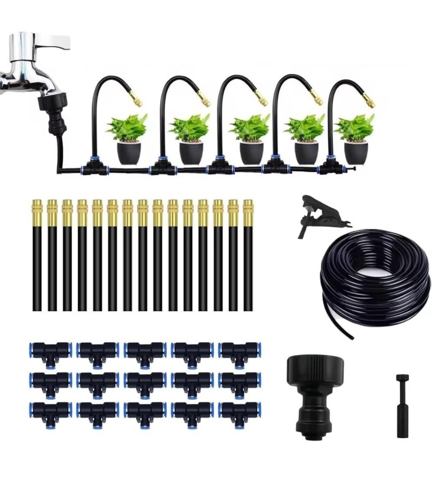 50Ft Drip Irrigation Kits Automatic Irrigation System, 360° Adjustable Garden Ir