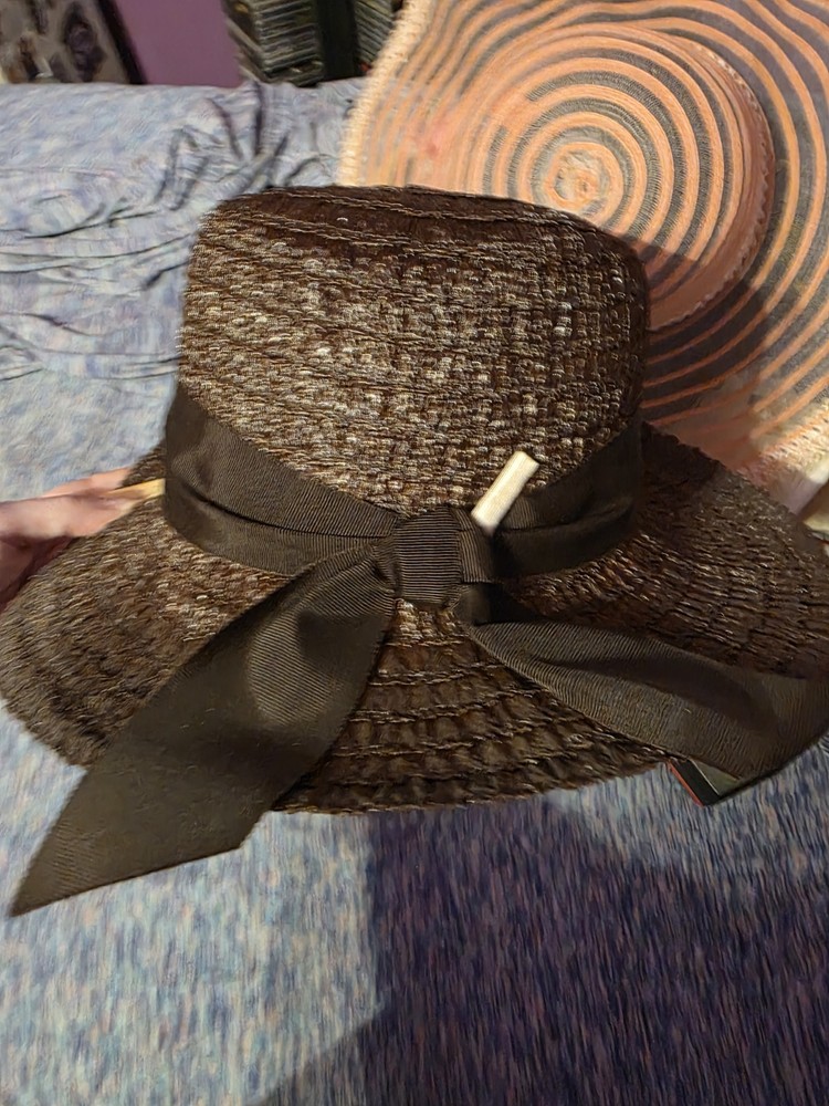 Vintage Black Straw Hat