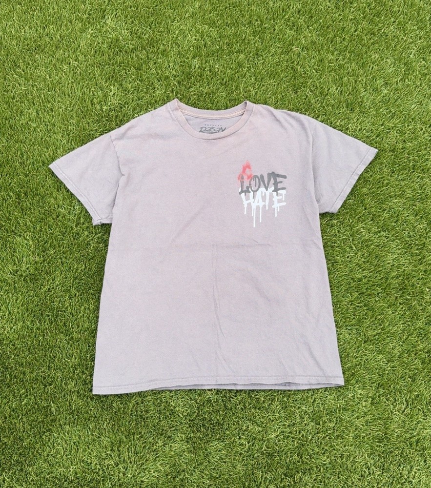 Popular Poison Men’s Love And Hate T-Shirt Size Medium 100% Cotton