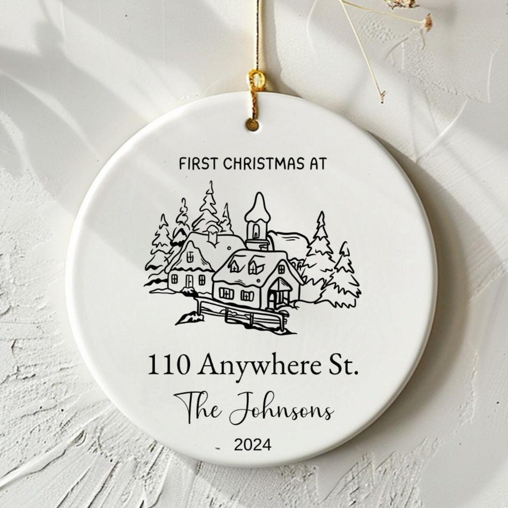 Personalized Ornament First Christmas At New Home Custom Address Name Christmas