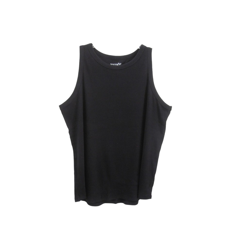NWT TERRA & SKY Black Soot High Neck Ribbed Tank Top Sz 3X (24/26)   z1