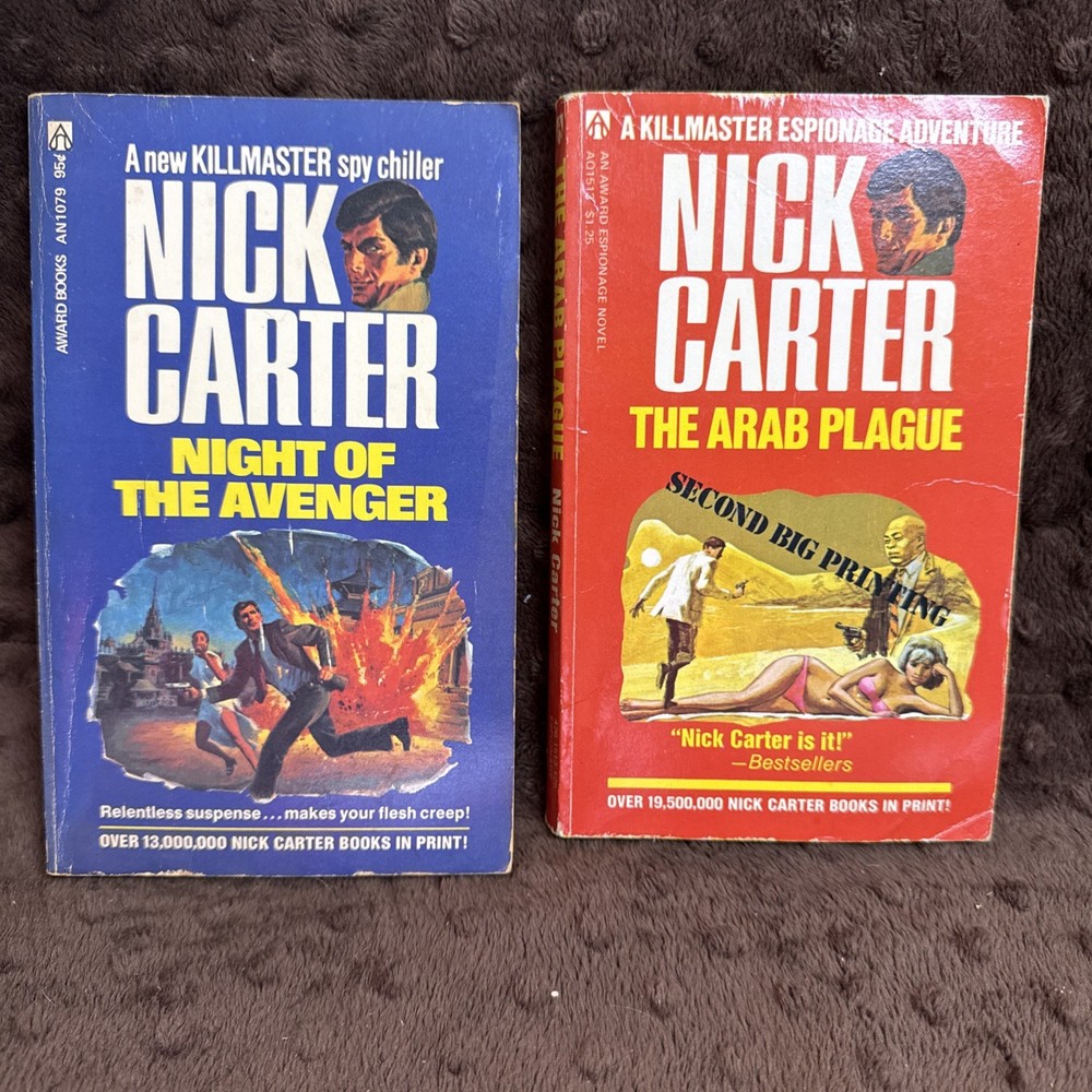Nick Carter Killmaster Executioners Lot of 2 Vintage Spy Thriller Paperbacks
