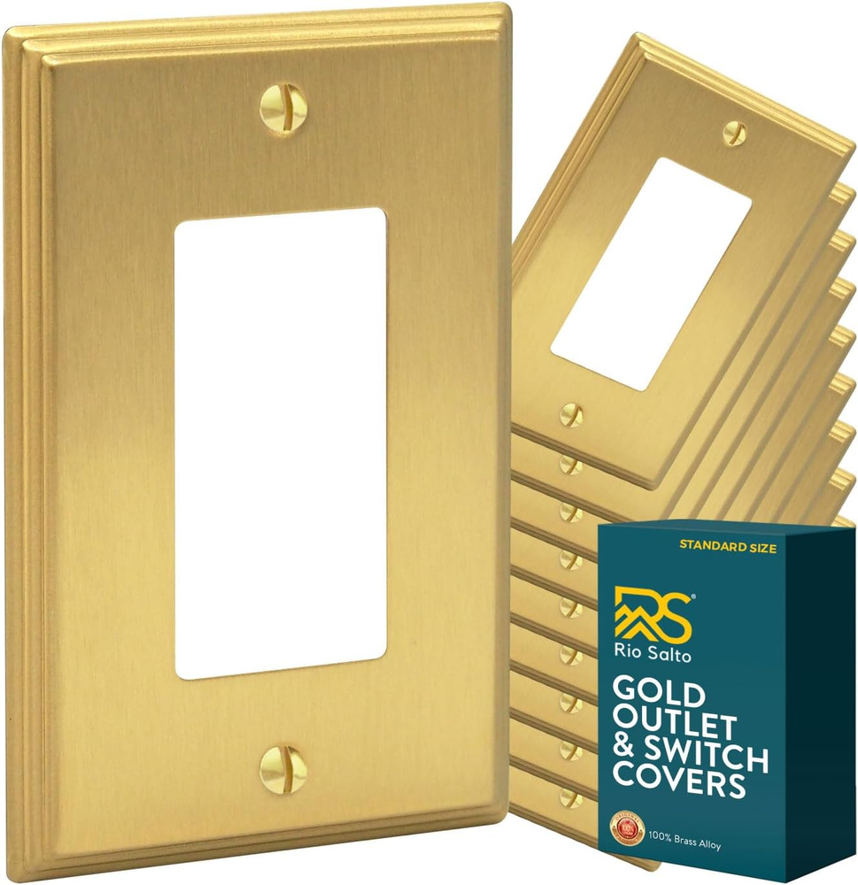 BRASS Deco Collection Standard Size Metal Gold Outlet Cover or Decorative Light