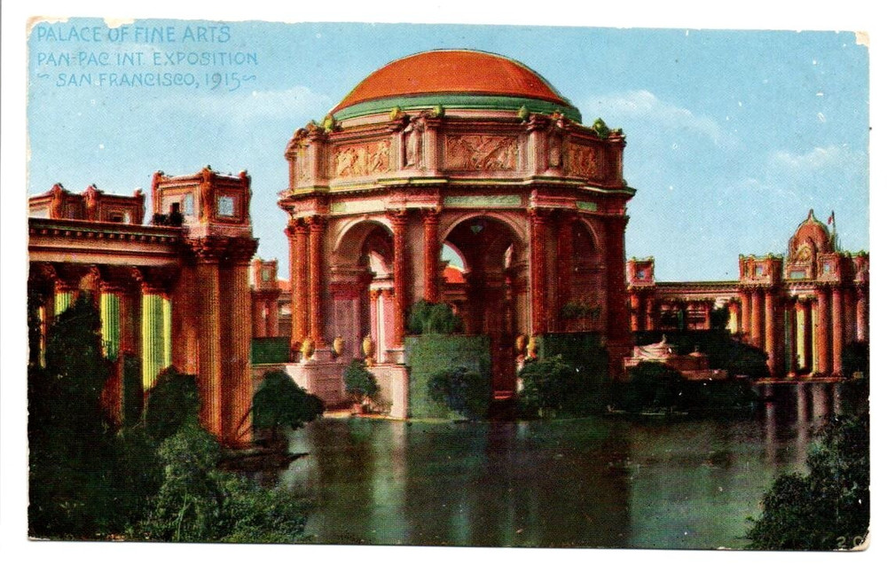 Vintage Postcard Palace Fine Arts Pan-Pac Exposition San Francisco California