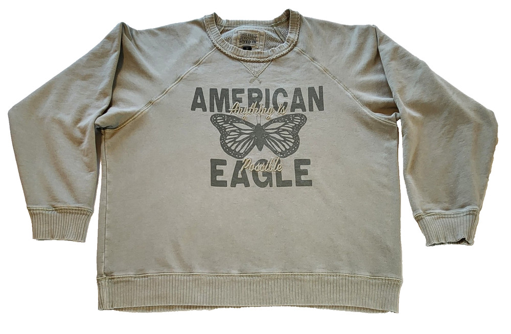 American Eagle Oversized Sweatshirt Long Sleeve Women's XL Y2K Streetwear Grunge