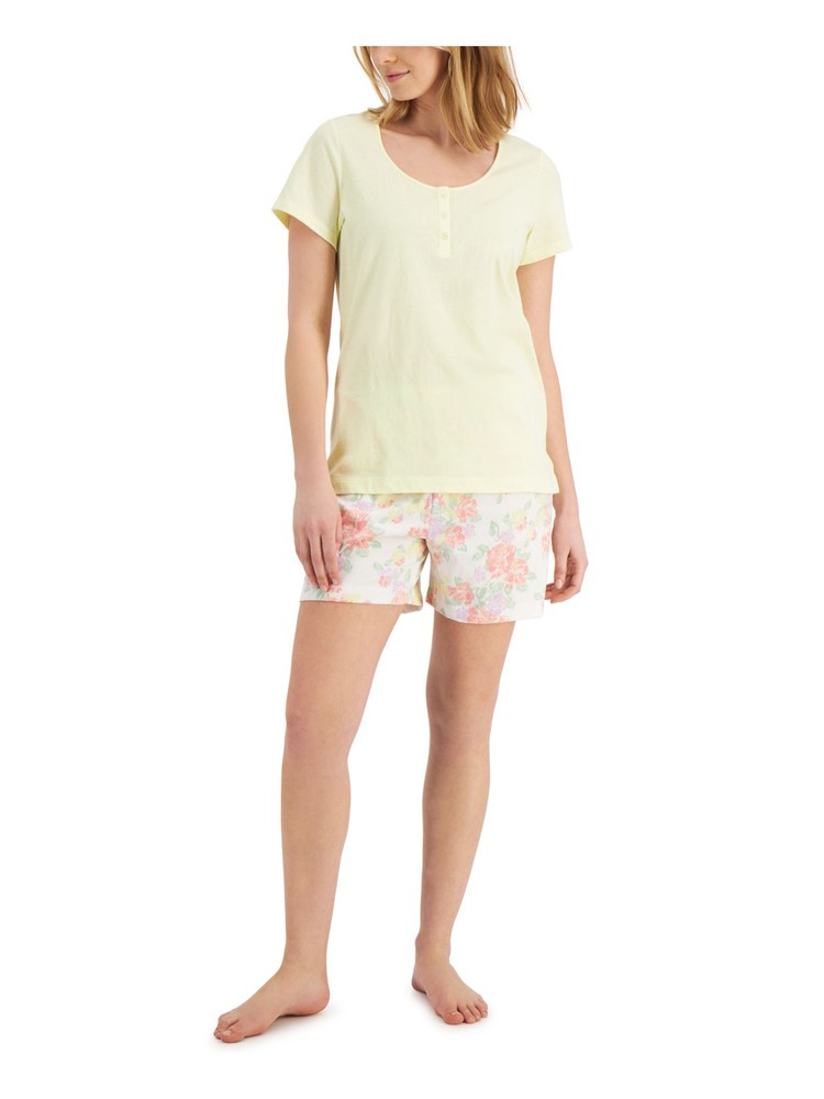 CHARTER CLUB Intimates Yellow Floral Sleep Shorts S