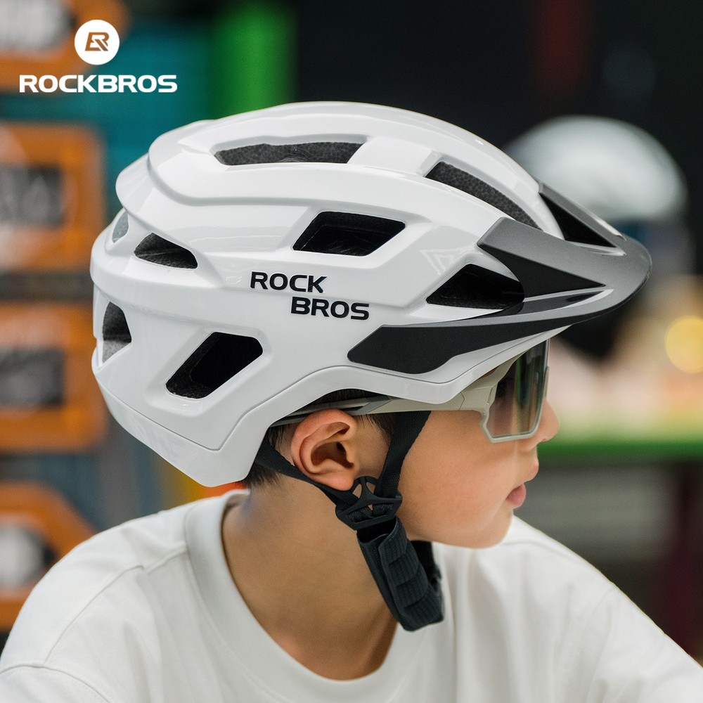 ROCKBROS Kids Bike Helmet Adjustable Youth Helmet with Detachable Visor 54-58cm