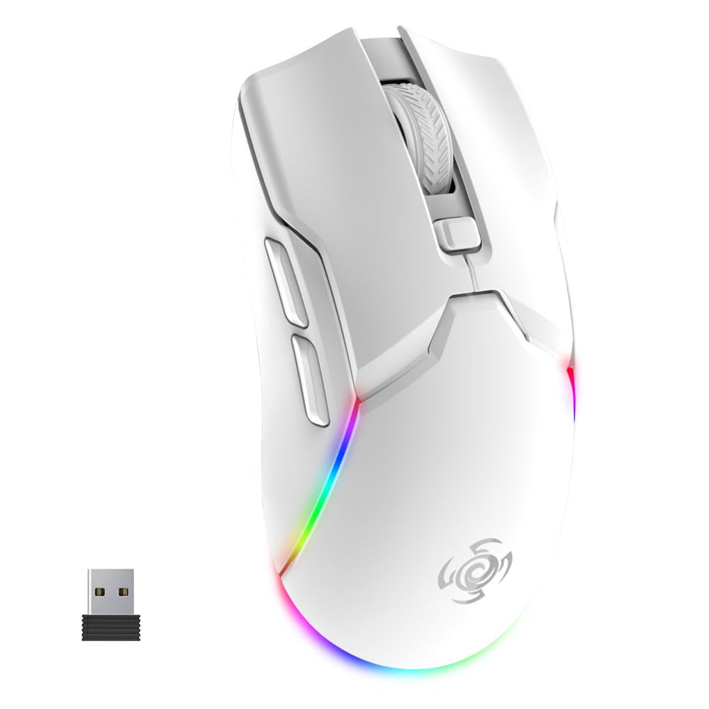 Gaming Mouse Wireless, Optical 10K DPI Sensor, Tri-Mode Bluetooth Mouse Gamin...