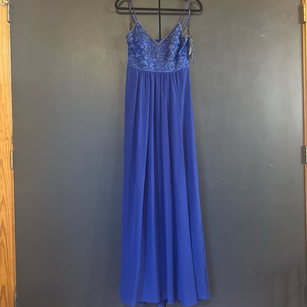 Sue Wong Nocturne Dress Womens 4 Teal Blue Beaded Cocktail NWT New Nice