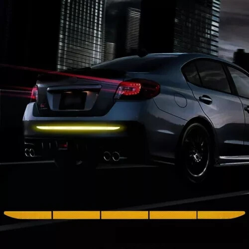 High-Visibility Orange Reflective Rear Bumper Stickers for Night Safety Cars