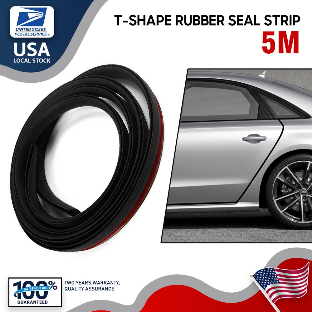 1X16.5FT All-Weather Car Rubber Seal Trim Molding Strip for Door Edge Lock Protection