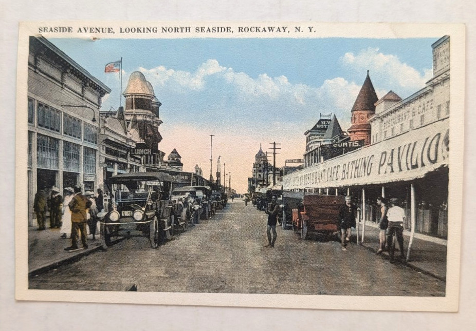 1920 Seaside Avenue Cafe Bathing Rockaway Ny Queens Nyc Tichnor Candy Postcard