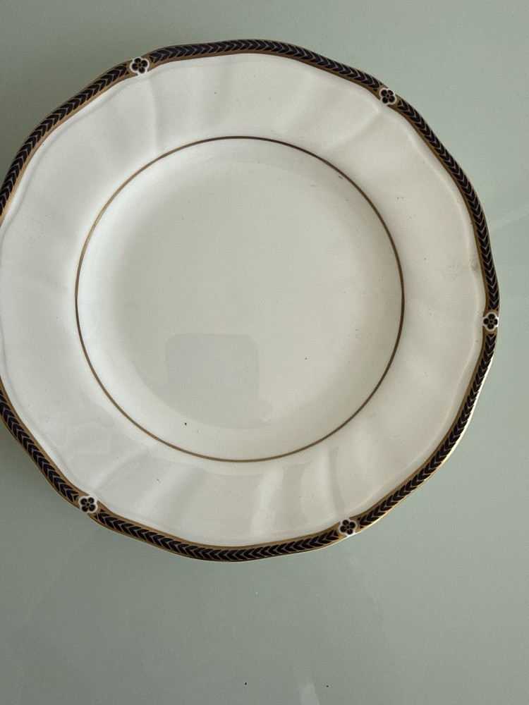 ✿ Wedgwood Royal Lapis Salad Plate 8” Bone China England 1989 Cobalt Gold