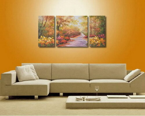 Forest Abstract Art Oil Painting Colorful Landscape Painting Canvas Unframed-image