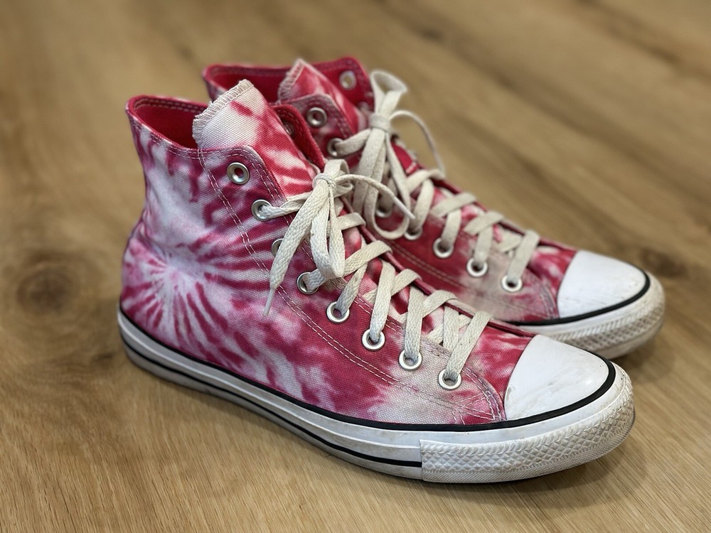 Size 11 Women- Converse Chuck Taylor All Star High Twisted Summer - Tie Dye Pink