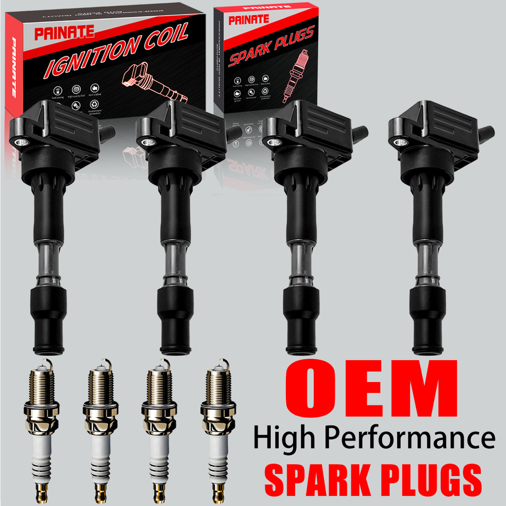 4X Brand OEM Ignition Coil & Iridium Spark Plug For Hyundai Kia Forte 2.0L UF816
