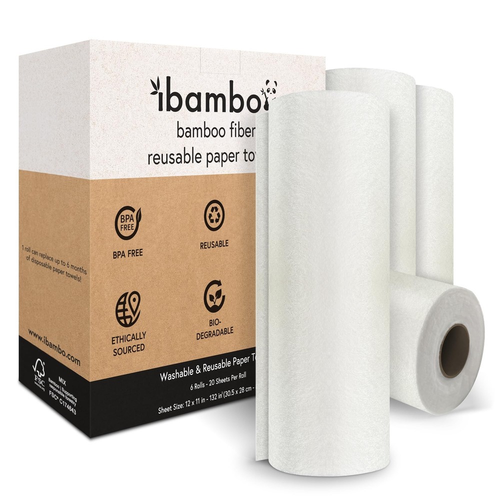 Bamboo Reusable Paper Towels – Absorbent Heavy Duty Washable Eco-Friendly