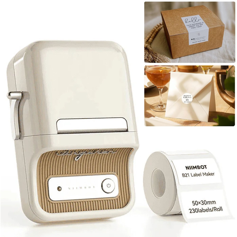 Vintage Bluetooth Label Maker NIIMBOT B21 Portable Thermal Printer with Tape  
