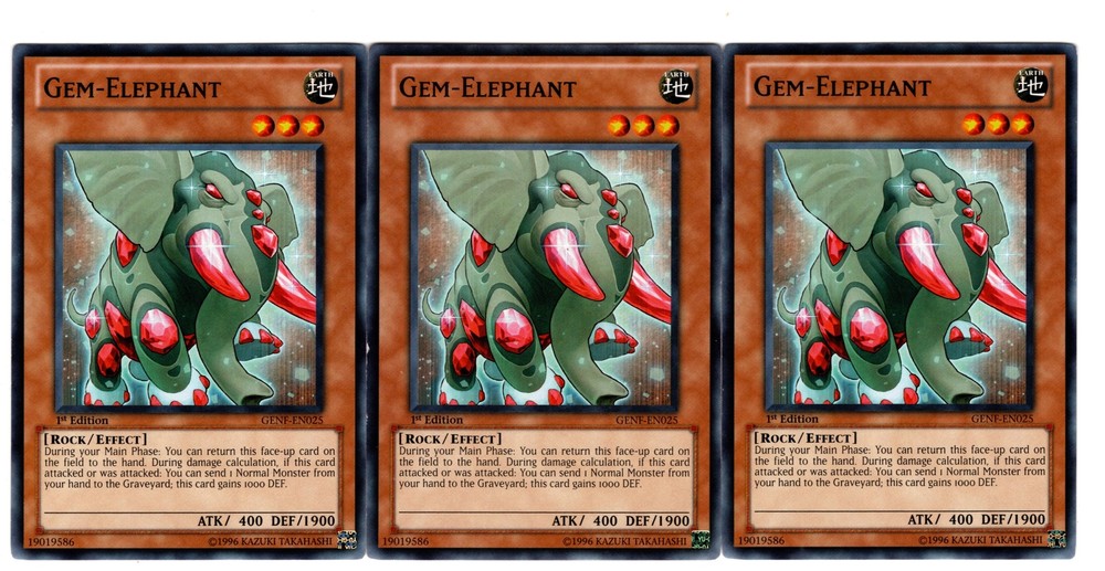 Yugioh- 3X Gem-Elephant - Common - 1st Edition - GENF-EN025 - Near Mint