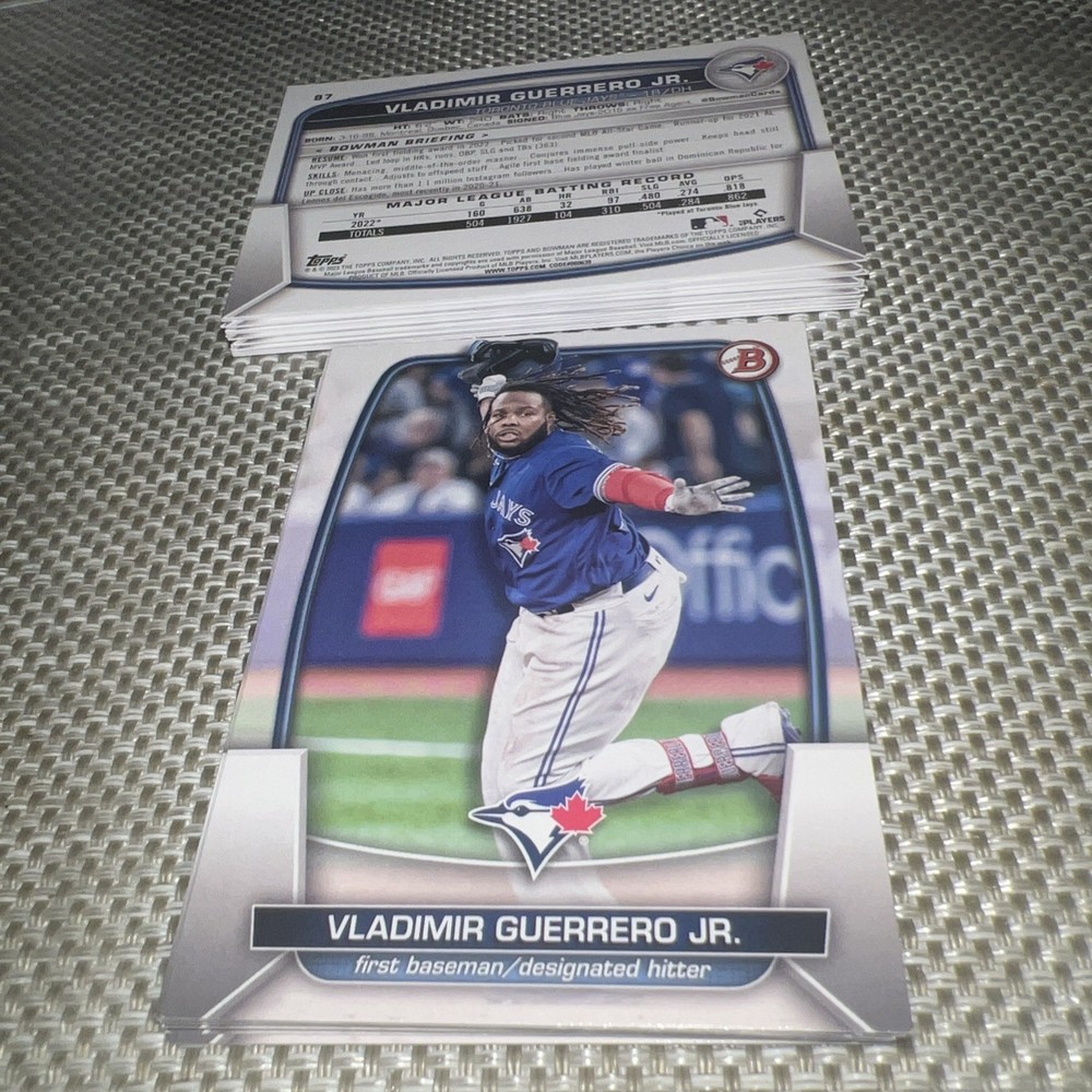 2023 Bowman #87 Vladimir Guerrero Jr lot 3 Blue Jays Baseball Card Lot