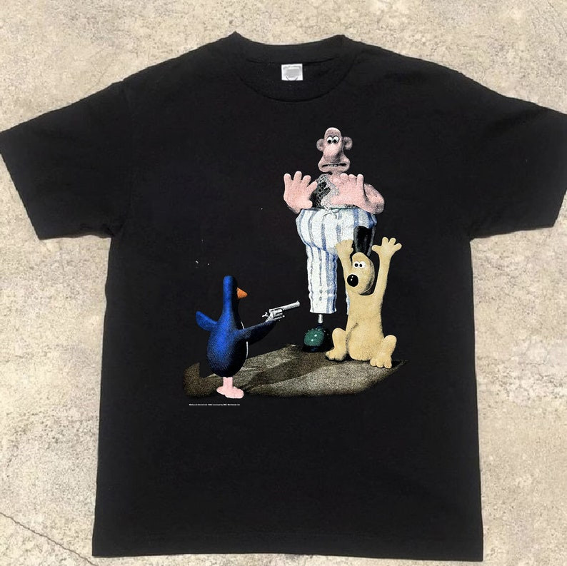 Wallace and Gromit Movie Funny Graphic 1989 T-Shirt, Wallace n Gromit Shirt