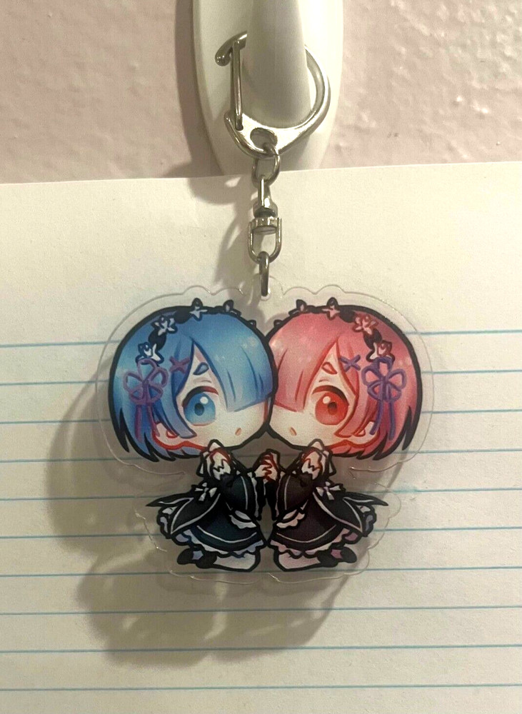 Re:Zero Rem and Ram Acrylic Keychain Charm