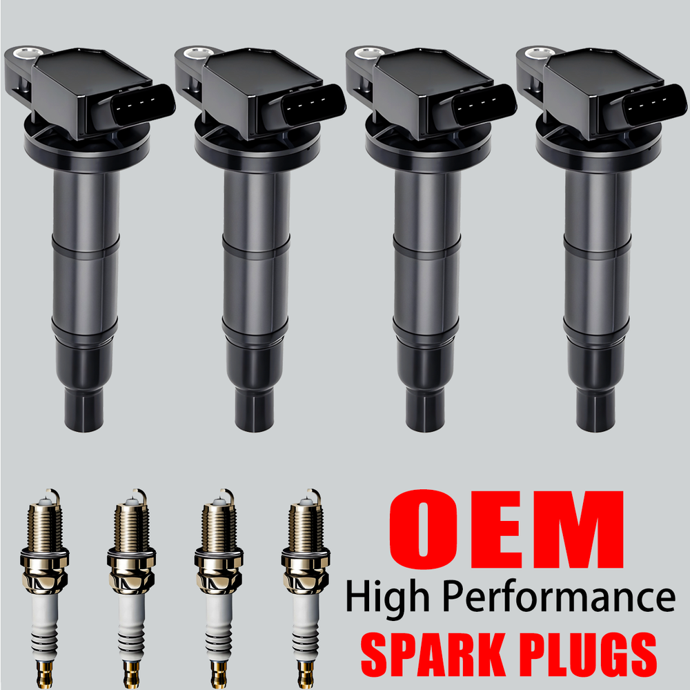4X OEM Ignition Coil & 4X Iridium Spark Plug For 2002-11 Toyota Camry 2.4L UF333
