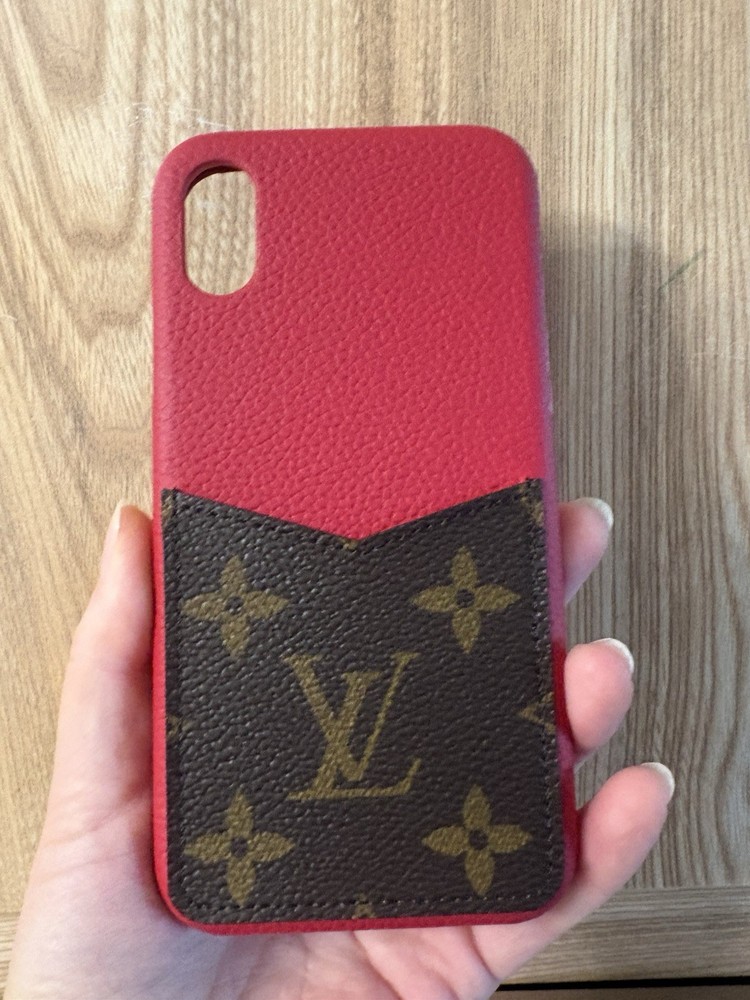 Auth  Louis Vuitton Bumper Monogram iPhone X / XS Pink Fuchsia Phone Case