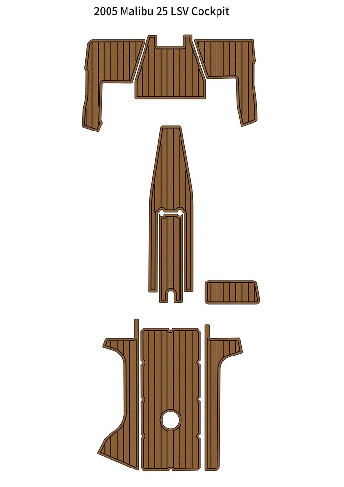 2005 Malibu 25 LSV Cockpit Pads Boat EVA Foam Faux Teak Deck Floor Mat Flooring