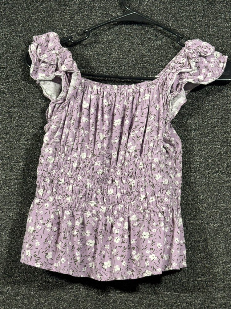 Nordstrom Girls Youth Floral Print Flowers Top Blouse Tank Size L 10/12