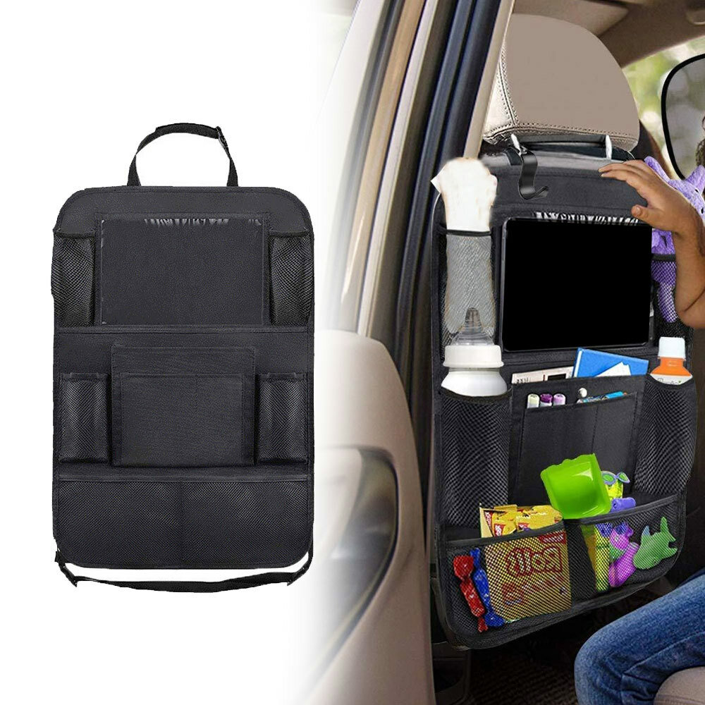 Car Rear Seat Organizer Folding Sack Tray Holder Multi Pocket Storage Tray Bag