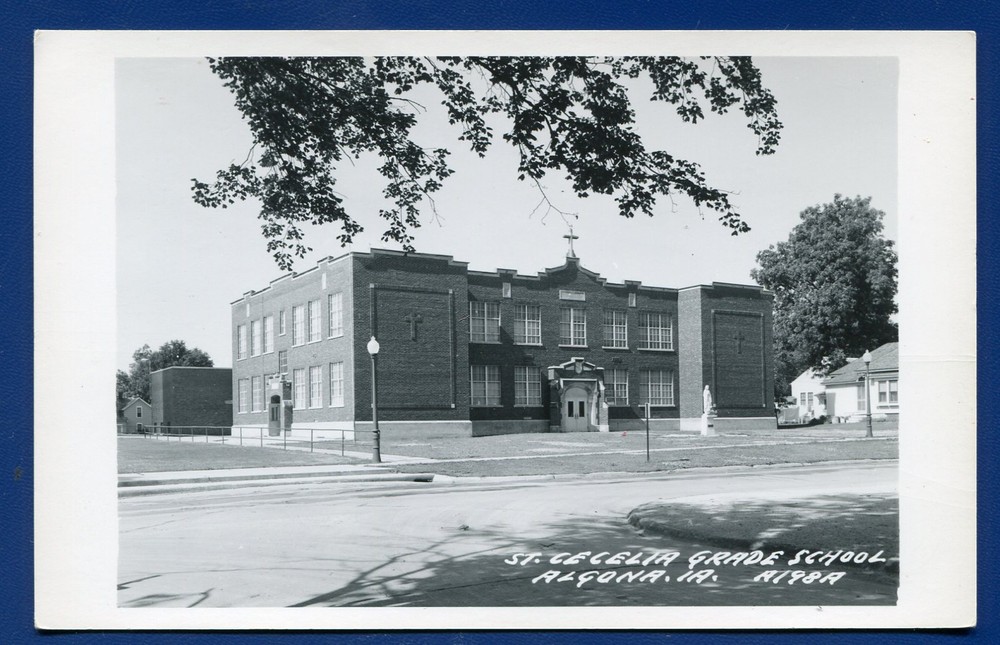 Algona Iowa ia St Cecelia School real photo postcard RPPC #3