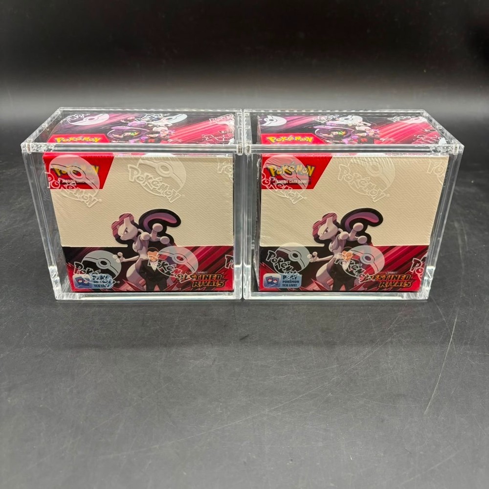 Lot (2) Pokemon SV10 Destined Rivals English Booster Boxes Sealed w/Acrylic CasePROBSTEIN is actively accepting consignments !!