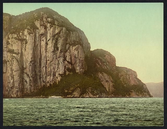 Photo:Cape Trinity,Saguenay River,cliffs,harbor,Quebec,c1901