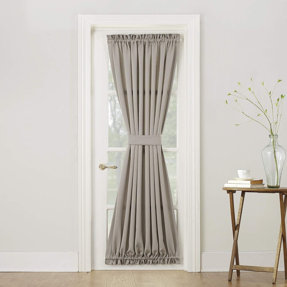 Sun Zero Barrow Energy Efficient Rod Pocket Curtain Panel 54x72 Stone