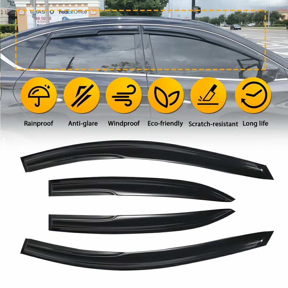 For 2014-2018 Toyota Corolla Sedan JDM Mugen Style Window Visors Rain Guards 4X