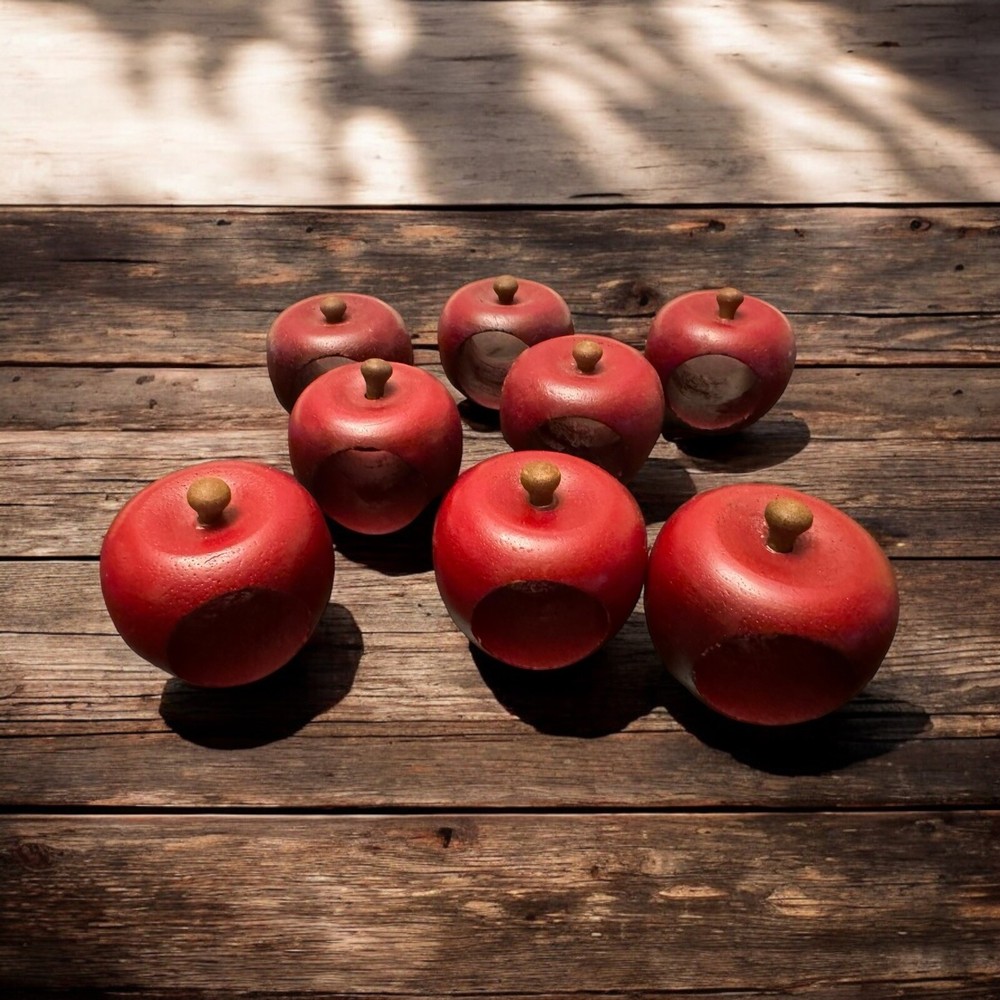Vintage Colonial Candle Of Cape Cod Apple Napkin Rings Farmhouse Decor