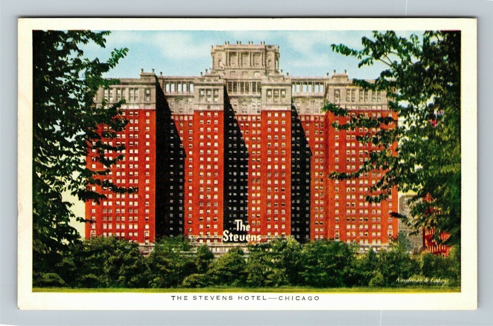 Chicago IL-Illinois, The Stevens Hotel, Vintage Postcard