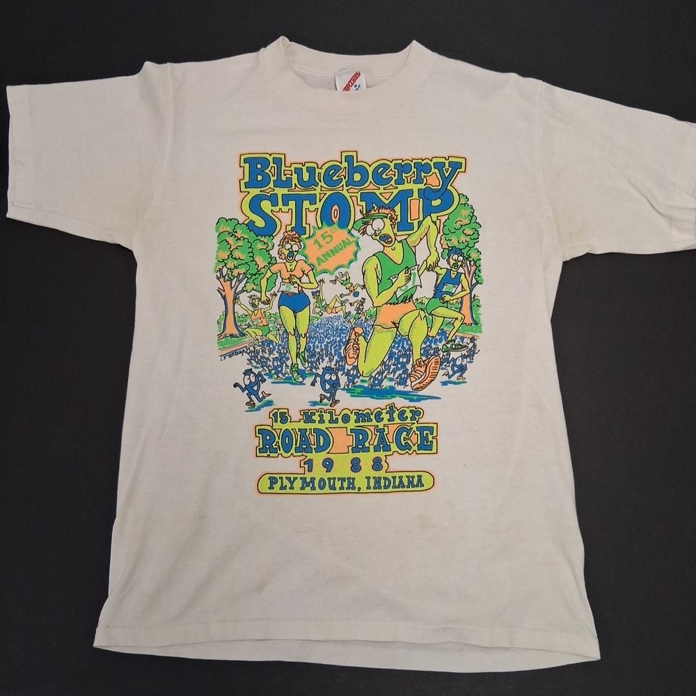 Vintage 80's Blueberry Stomp Festival T-shirt Single Stitch Men's Medium USA