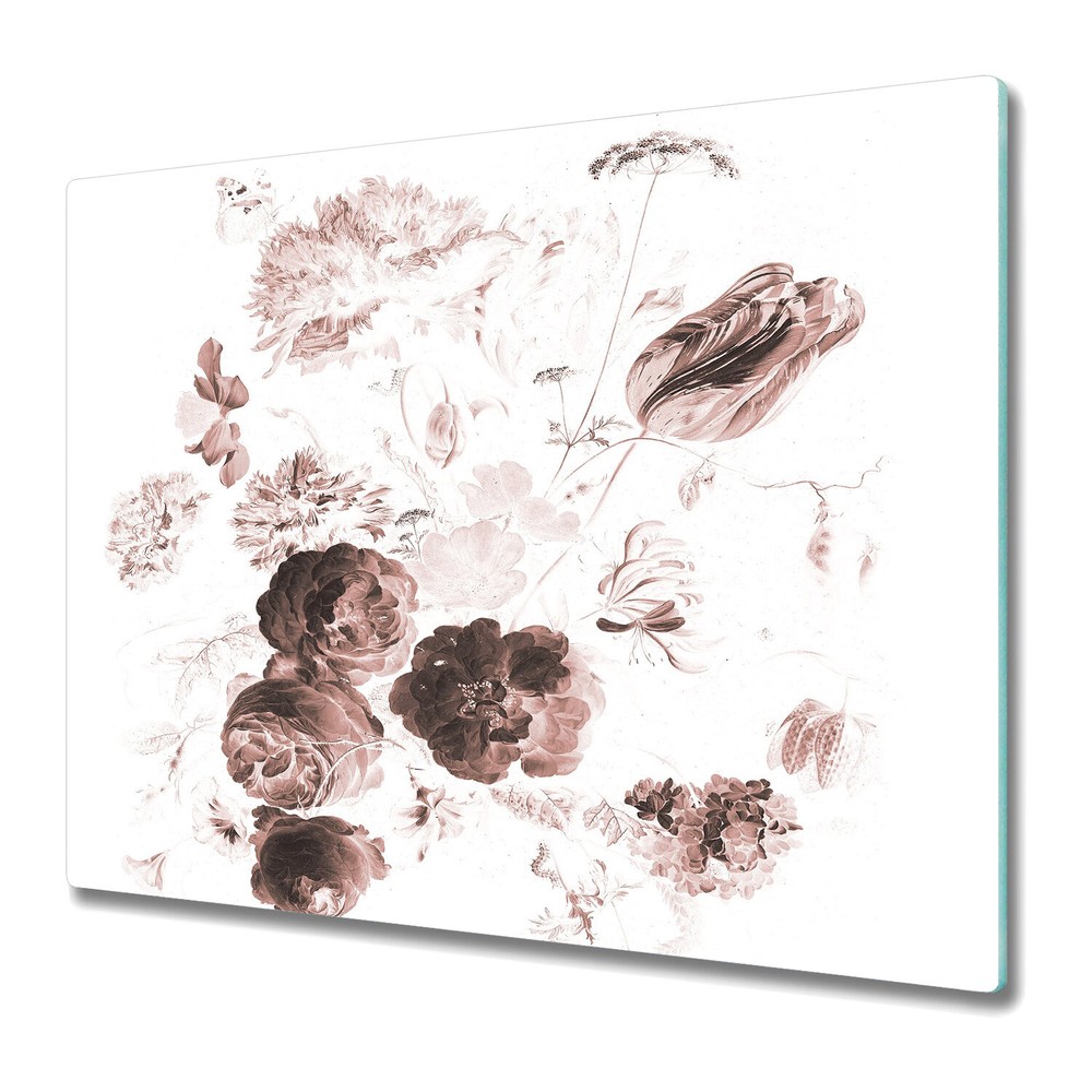 Glass Surface Protector Worktop saver Royal Peonies Art native Bright 60x52