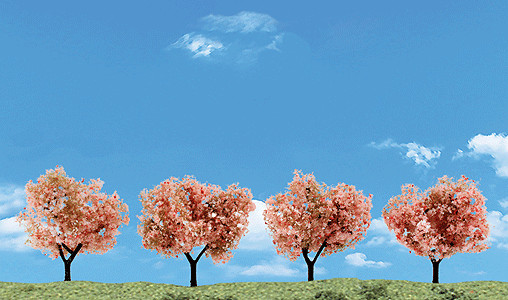 Woodland Scenics 3593 All Scale WCT Flowering Trees 2 to 3in pkg(4)