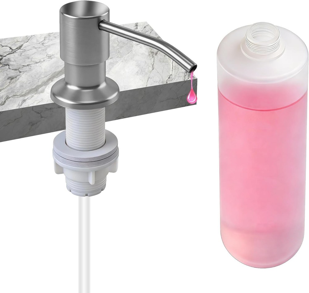 Built in Soap Dispenser for Kitchen Sink, Brushed Nickel Stainless Steel Coun...