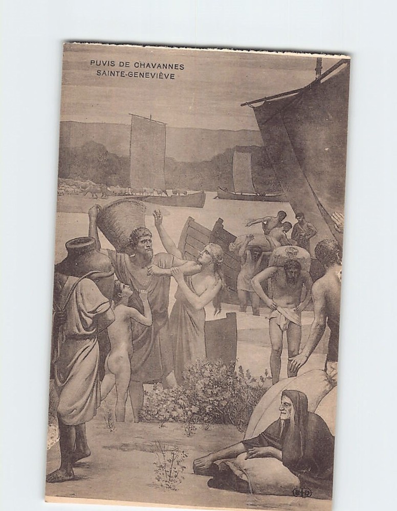 Postcard Saint Genevieve by Pierre Puvis de Chavannes
