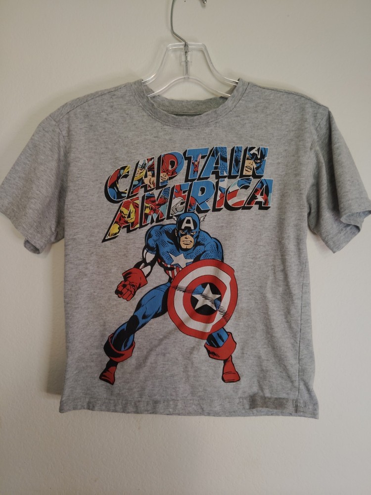 Marvel Captain America Gray T Shirt Mens Large Comic Book Graphic Shield Logo