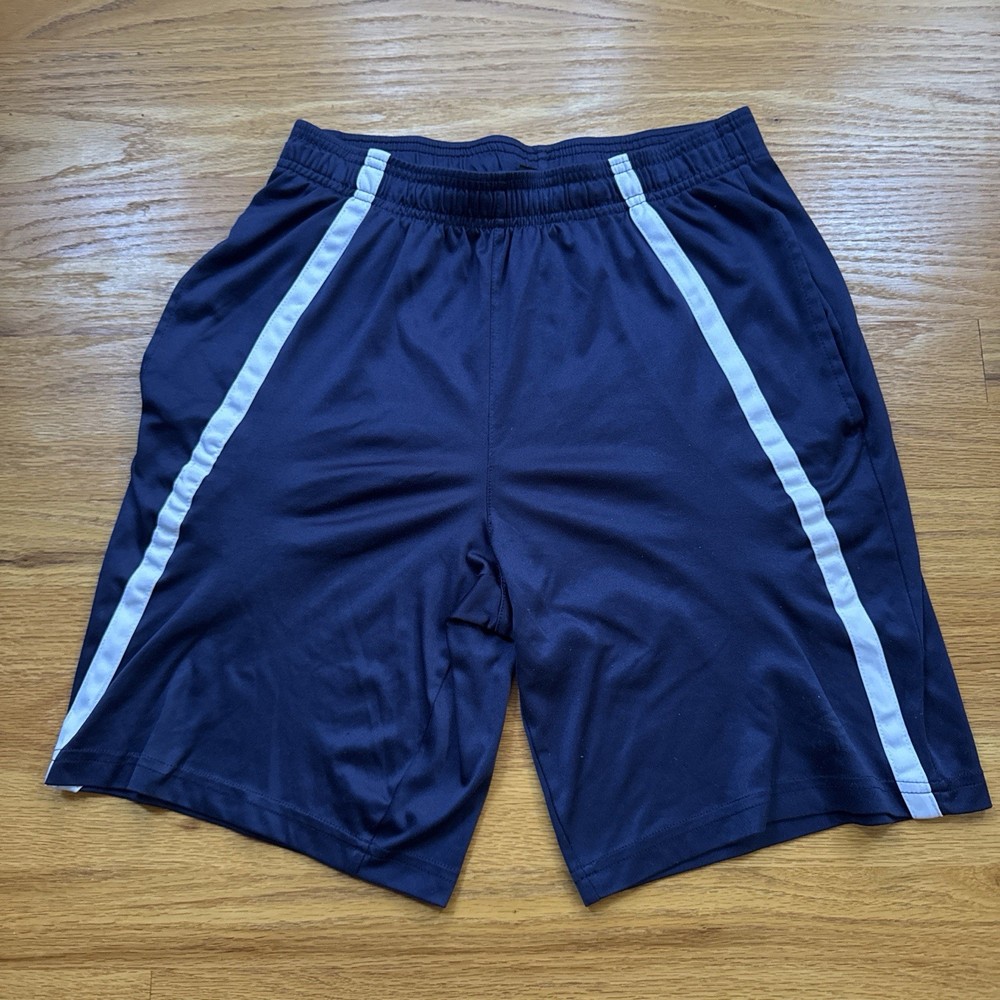 2000s Umbro Men's Size M Blue/White Athletic Shorts Drawstring Elastic Waist Gym